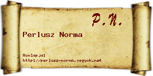 Perlusz Norma névjegykártya